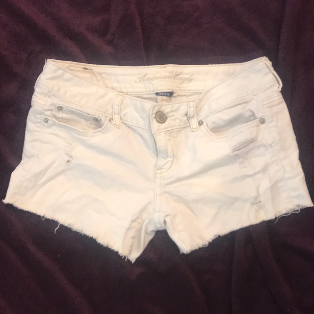 American Eagle White Denim Shorts